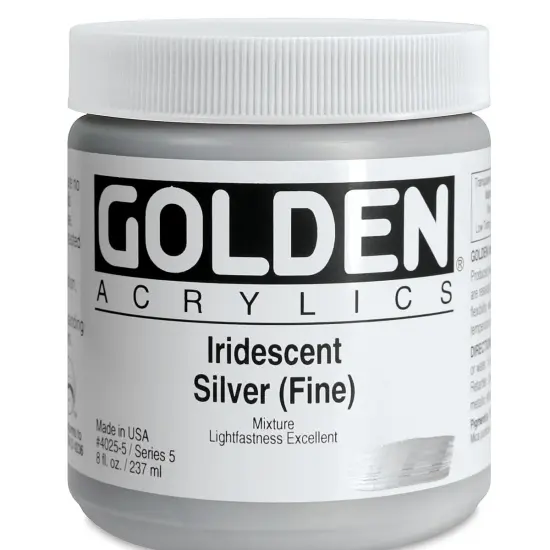 Golden Heavy Body Artist Acrylics - Iridescent Silver (Fine), 8 oz jar {1}