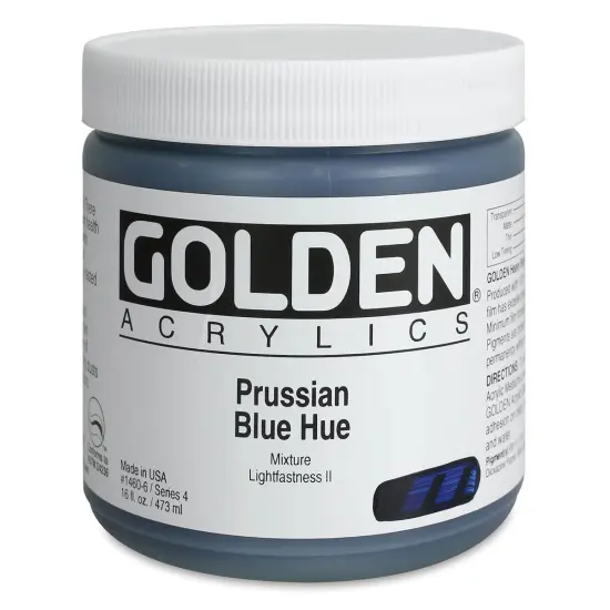 Golden Heavy Body Artist Acrylics - Prussian Blue Historic Hue, 16 oz jar {1}
