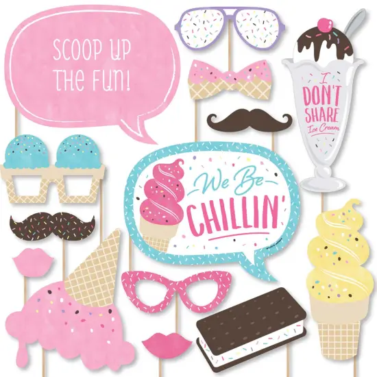 Big Dot of Happiness Scoop Up the Fun - Ice Cream - Sprinkles Party Photo Booth Props Kit - 20 Count {1}