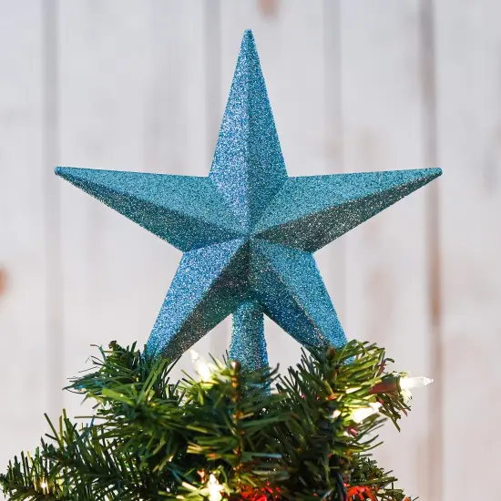 Ornativity Glitter Star Tree Topper - Christmas Tiffany Blue Decorative Holiday Bethlehem Star Ornament {3}