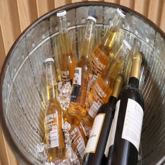 Galvanized Metal Beverage Cooler Tub with Stand {5}