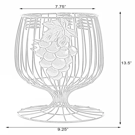 Vintage Decorative Metal Wire Goblet Shaped Freestanding Wine Bottle and Cork Holder {3}