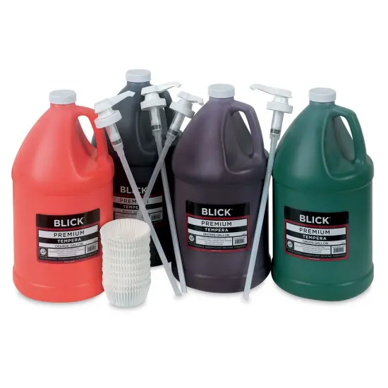 Blick Premium Grade Tempera - Set of 4, Basic Color Pump Kit, Gallons {1}