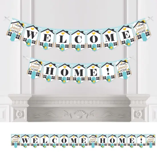 Big Dot of Happiness Welcome Home Housewarming - New Sweet Home Bunting Banner - Party Decorations - Welcome Home {1}