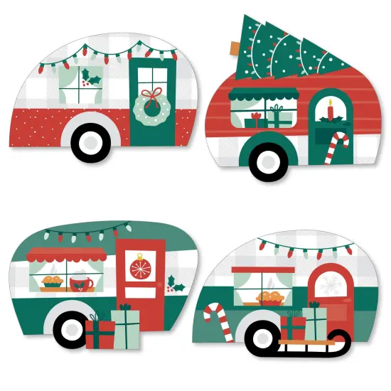 Big Dot of Happiness Camper Christmas - DIY Shaped Red and Green Holiday Party Cut-Outs - 24 Count {1}