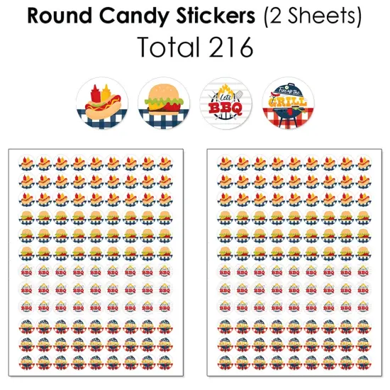 Big Dot of Happiness Fire Up the Grill - Summer BBQ Picnic Party Candy Favor Sticker Kit - 304 Pieces {6}