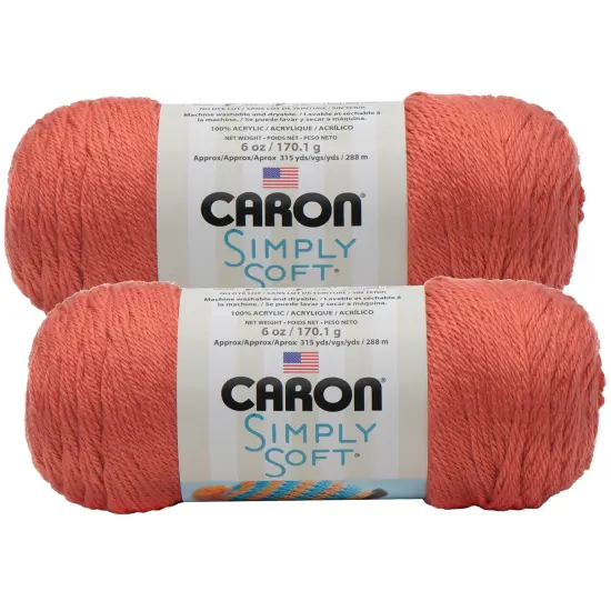 (Pack of 2) Caron Simply Soft Solids Yarn-Persimmon {1}