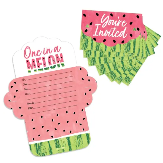 Big Dot of Happiness Sweet Watermelon - Fill-In Cards - Fruit Party Fold and Send Invitations - Set of 8 {1}