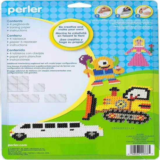 Perler Pegboards 4/Pkg-Large Square Clear {3}