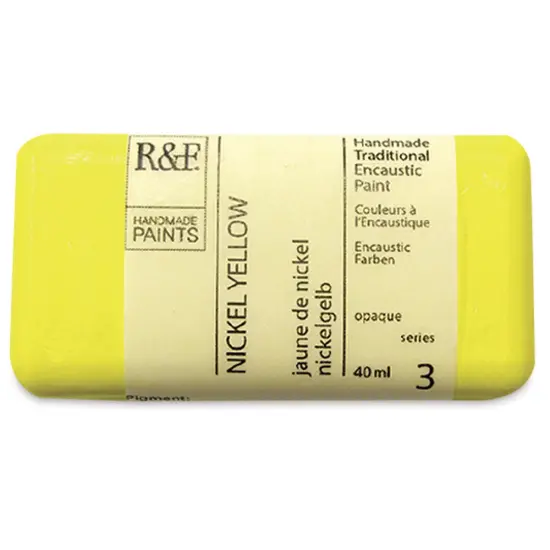 R&F Encaustic Paint Block - Nickel Yellow, 40 ml, Block {1}