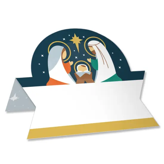 Big Dot of Happiness Holy Nativity - Manger Scene Religious Christmas Tent Buffet Card - Table Setting Name Place Cards - Set of 24 {1}