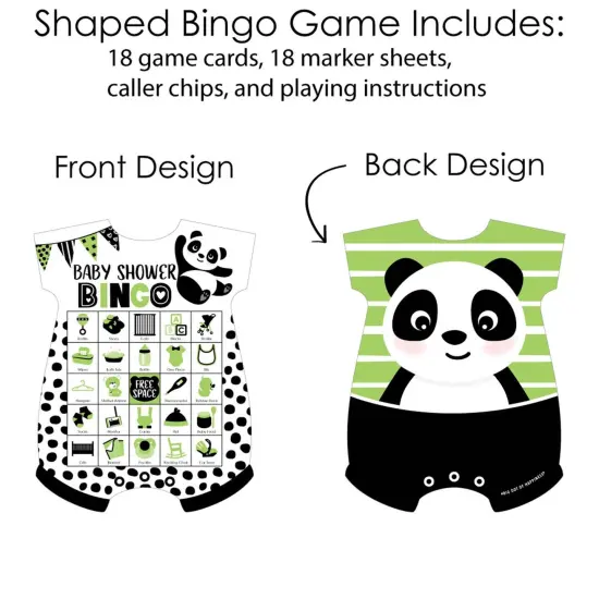 Big Dot of Happiness Party Like a Panda Bear - Picture Bingo Cards and Markers - Baby Shower Shaped Bingo Game - Set of 18 {4}