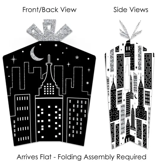 Big Dot of Happiness Nighttime City Skyline - Table Decorations - New York Party Fold and Flare Centerpieces - 10 Count {3}