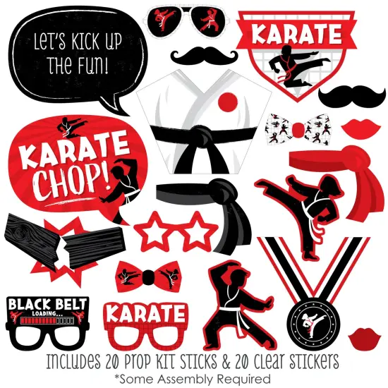Big Dot of Happiness Karate Master - Martial Arts Birthday Party Photo Booth Props Kit - 20 Count {3}