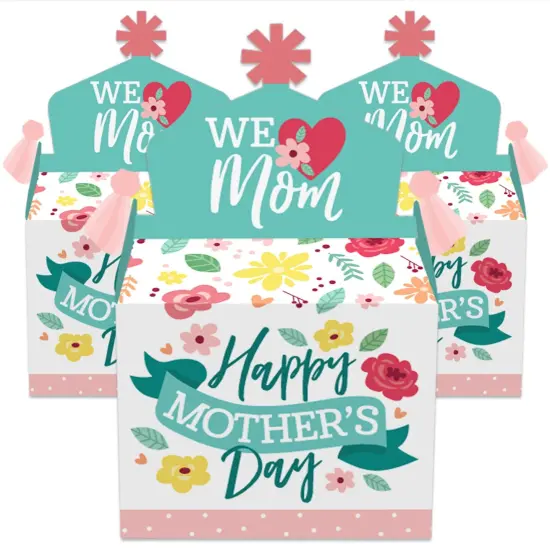 Big Dot of Happiness Colorful Floral Happy Mother's Day - Treat Box Party Favors - We Love Mom Party Goodie Gable Boxes - Set of 12 {3}