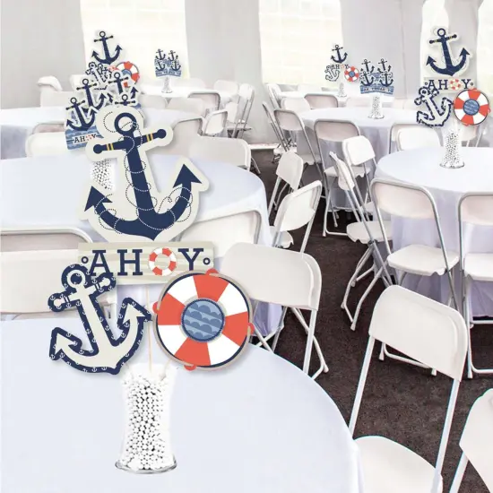 Big Dot of Happiness Ahoy - Nautical - Baby Shower or Birthday Party Centerpiece Sticks - Showstopper Table Toppers - 35 Pieces {3}