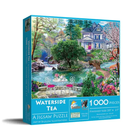 Sunsout Waterside Tea 1000 pc Jigsaw Puzzle 70633 {3}