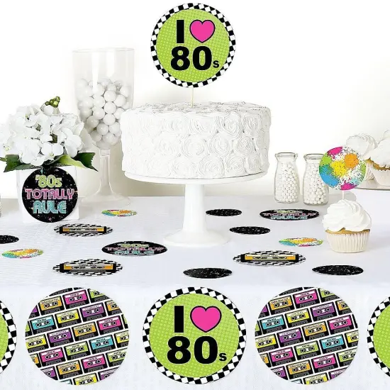 Big Dot of Happiness 80's Retro - Totally 1980s Party Giant Circle Confetti - Party Decorations - Large Confetti 27 Count {6}