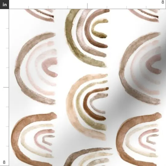 Various Fabrics by the Yard or Fat Quarter Boho Rainbows Rotated Neutral Nursery Earthy Colors Watercolor Modern Kids Beige Natural Custom Printed Fabric by Spoonflower {4}