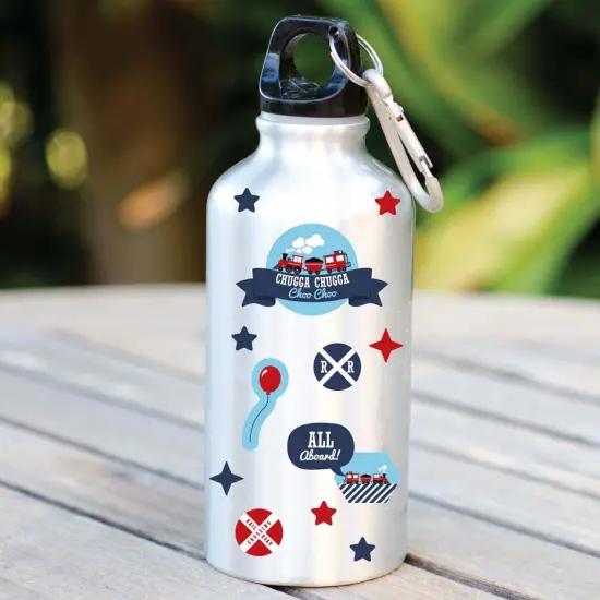 Big Dot of Happiness Railroad Party Crossing - Steam Train Birthday Party Favor Kids Stickers - 16 Sheets - 256 Stickers {6}