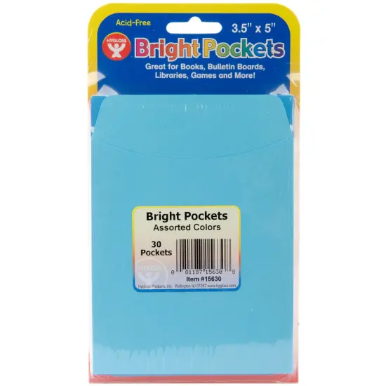 Hygloss Mighty Bright Pockets 3.5"X5" 30/Pkg-Assorted Colors {1}