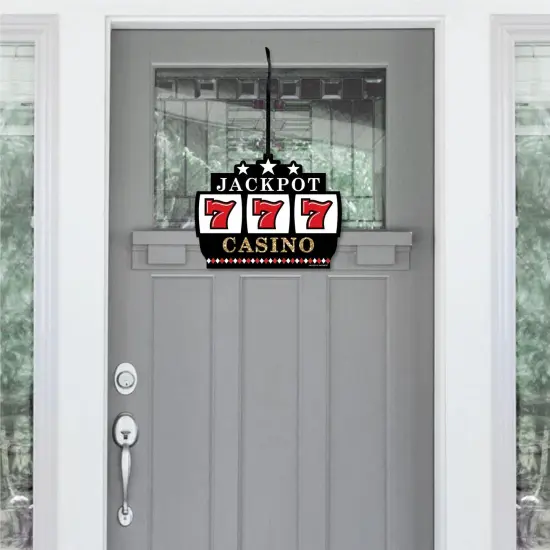 Big Dot of Happiness Las Vegas - Hanging Porch Casino Party Outdoor Decorations - Front Door Decor - 1 Piece Sign {3}