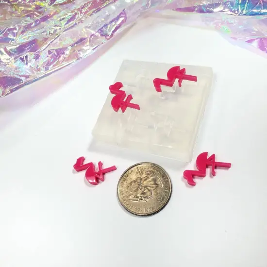 Flamingos Earrings Silicone Mold(B7) {2}