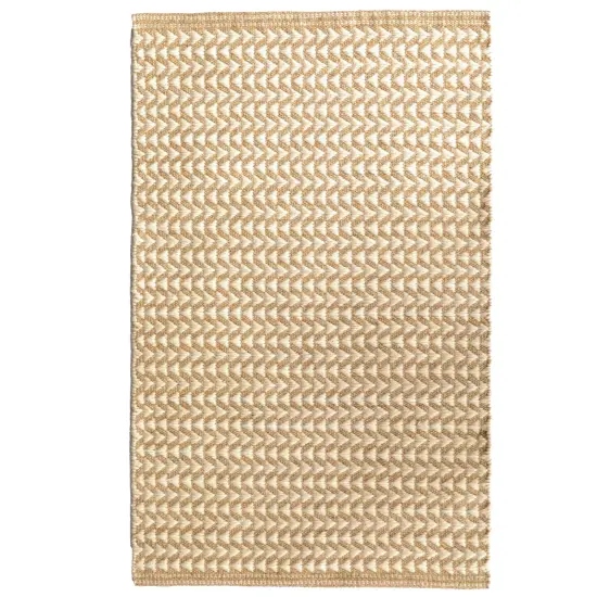 Handwoven Beige and White Geometric Wool Flatweave Kilim Rug, 2' x 3' {1}