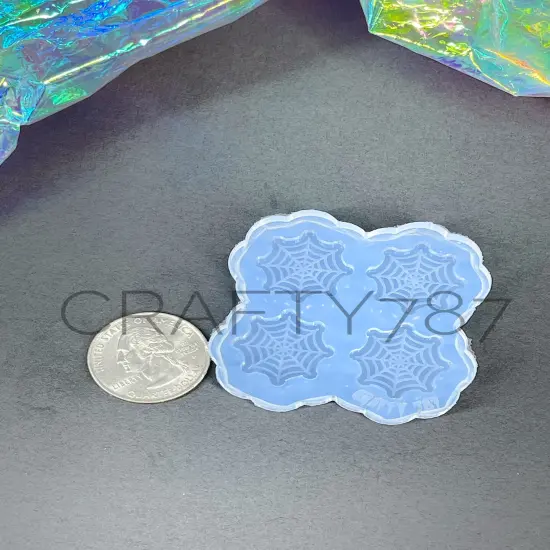 Spider Web Stud Earring Silicone Mold (A4) {6}