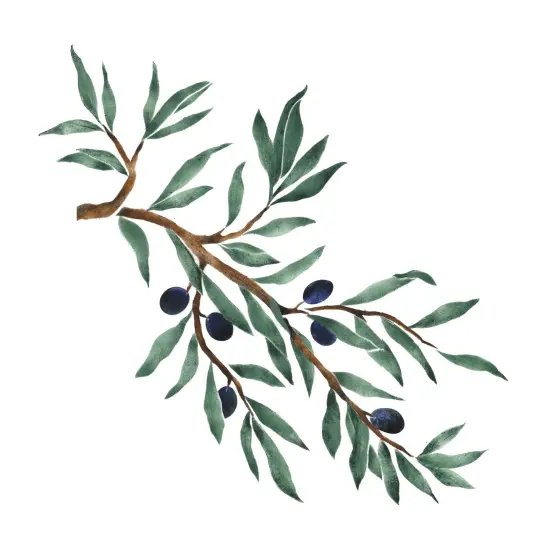 Olive Tree Branch Wall Stencil | 3031 by Designer Stencils | Reusable Art Craft Stencils for Painting | {1}