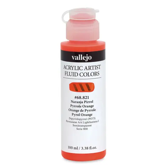 Vallejo Fluid Acrylic - Pyrrole Orange, 100 ml {1}