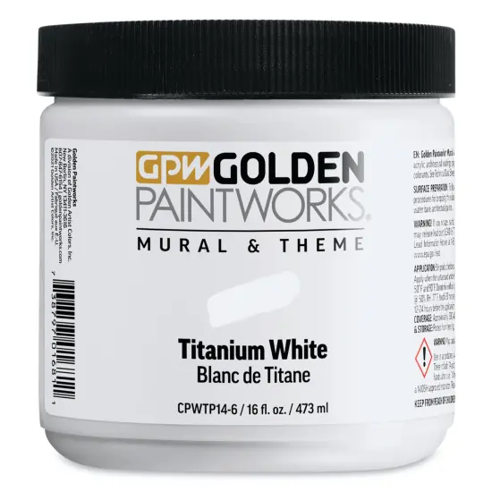 Golden Paintworks Mural and Theme Acrylic Paint - Titanium White, 16 oz, Jar {1}