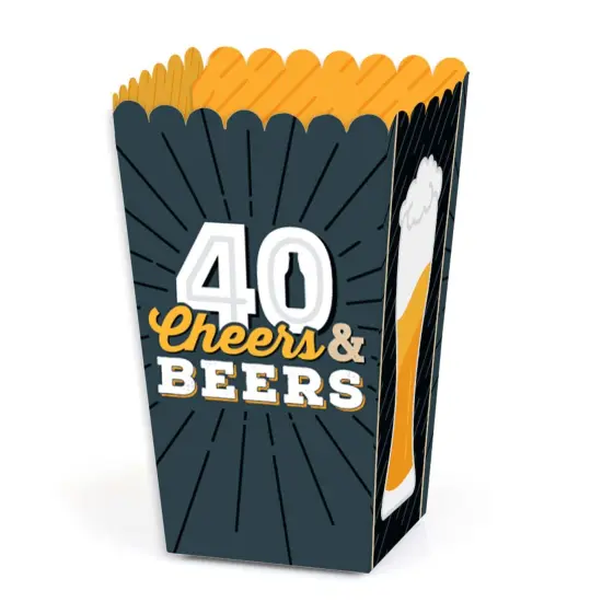 Big Dot of Happiness Cheers and Beers to 40 Years - 40th Birthday Party Favor Popcorn Treat Boxes - Set of 12 {1}