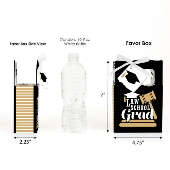 Big Dot of Happiness Law School Grad - Future Lawyer Graduation Party Favor Boxes - Set of 12 {3}
