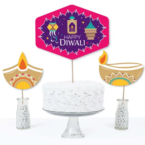 Big Dot of Happiness Happy Diwali - Festival of Lights Party Centerpiece Sticks - Table Toppers - Set of 15 {4}