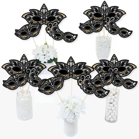 Big Dot of Happiness Masquerade - Carnival Mask Party Centerpiece Sticks - Table Toppers - Set of 15 {3}