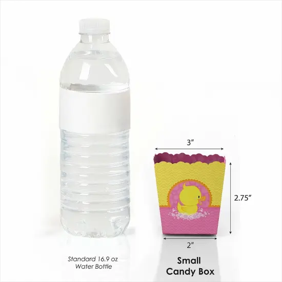 Big Dot of Happiness Pink Ducky Duck - Party Mini Favor Boxes - Girl Baby Shower or Birthday Party Treat Candy Boxes - Set of 12 {3}