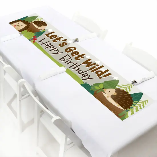 Big Dot of Happiness Forest Hedgehogs - Happy Birthday Woodland Decorations Party Banner {7}
