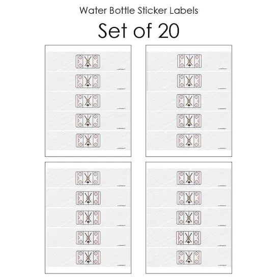 Big Dot of Happiness Shoots and Scores - Hockey - Baby Shower or Birthday Party Water Bottle Sticker Labels - Set of 20 {4}