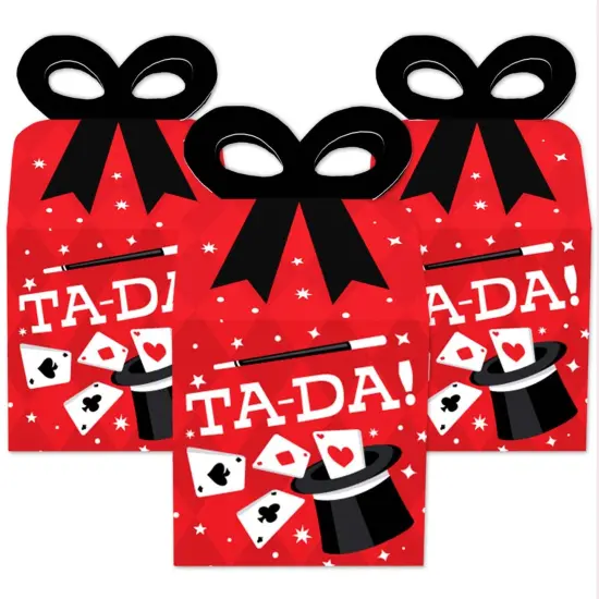 Big Dot of Happiness Ta-Da, Magic Show - Square Favor Gift Boxes - Magical Birthday Party Bow Boxes - Set of 12 {3}