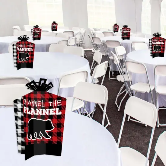 Big Dot of Happiness Lumberjack - Channel the Flannel - Table Decorations - Buffalo Plaid Party Fold and Flare Centerpieces - 10 Count {6}