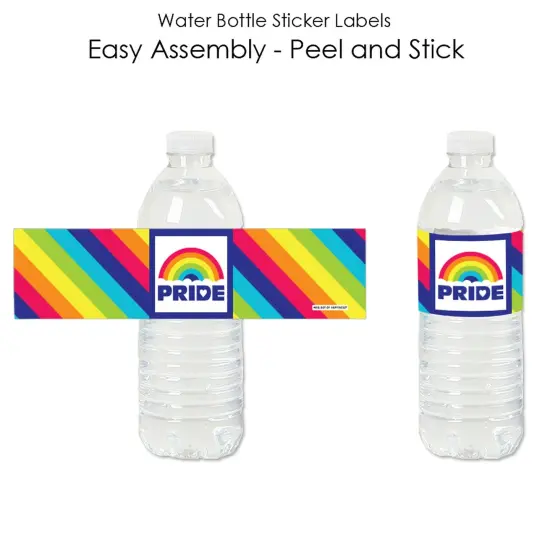 Big Dot of Happiness Love is Love - Pride - Rainbow Party Water Bottle Sticker Labels - Set of 20 {3}