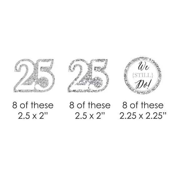 Big Dot of Happiness We Still Do - 25th Wedding Anniversary - DIY Shaped Party Cut-Outs - 24 Count {3}