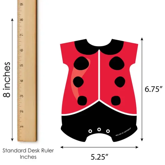 Big Dot of Happiness Happy Little Ladybug - Picture Bingo Cards and Markers - Baby Shower Shaped Bingo Game - Set of 18 {6}