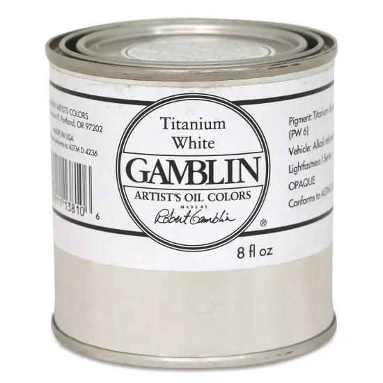 Gamblin Artist's Oil Color - Titanium White, 8 oz Can {1}