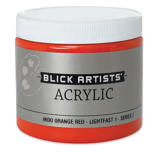 Blick Artists' Acrylic - Indo Orange Red, 16 oz jar {2}