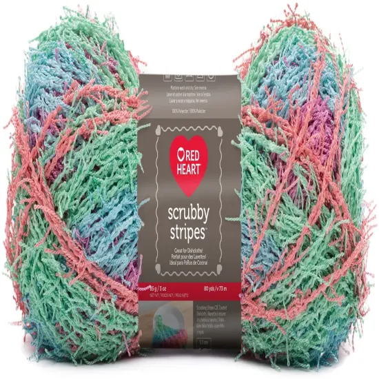 Red Heart Scrubby Stripes Yarn {2}