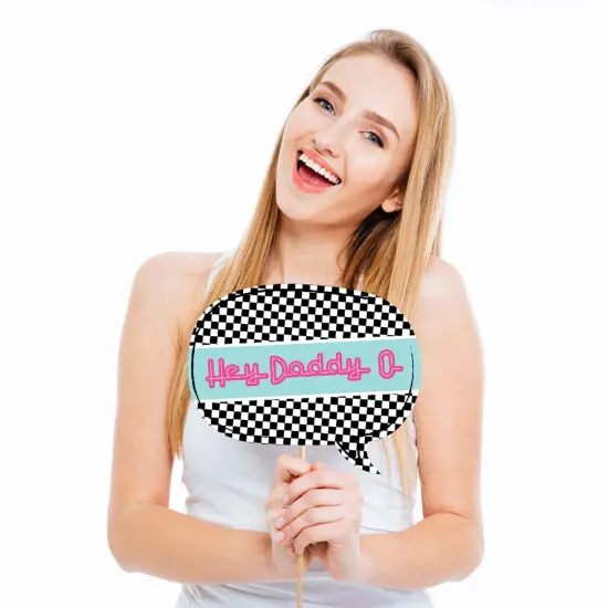 Big Dot of Happiness 50's Sock Hop - 1950's Rock N Roll Party Photo Booth Props Kit - 20 Count {4}