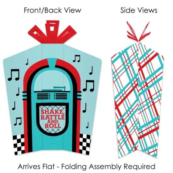 Big Dot of Happiness 50's Sock Hop - Table Decorations - 1950s Rock N Roll Party Fold and Flare Centerpieces - 10 Count {3}