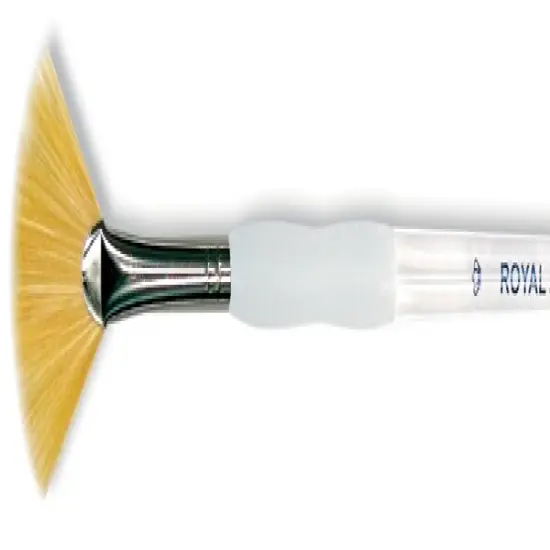 Royal & Langnickel(R) Soft-Grip Gold Taklon Fan Brush {1}